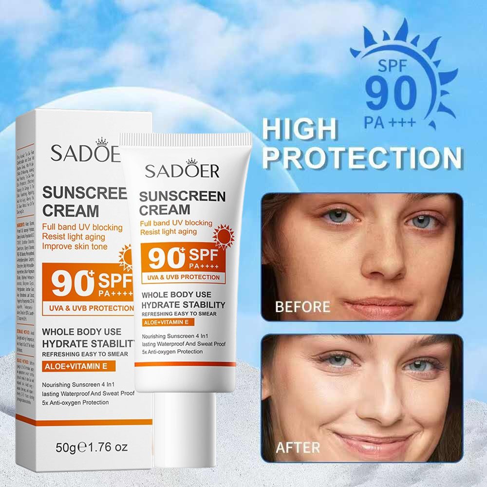 Face Moisturizer Spf - Sadoer crème solaire à haute Protection