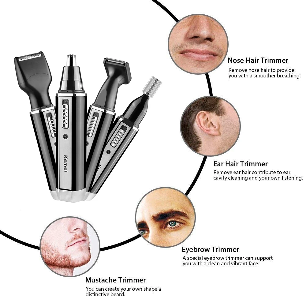 Kemei 4 en 1 tondeuse pour hom - Men'S Grooming Nose And Ear avis et prix