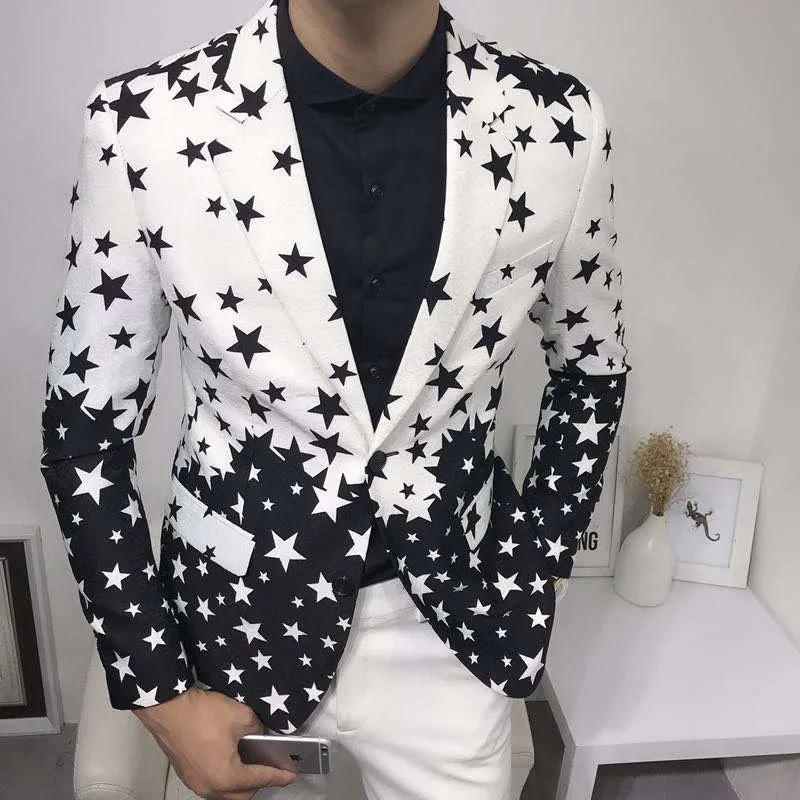 Blazers ajustés à imprimé étoi - Men'S Grooming Club avis et prix