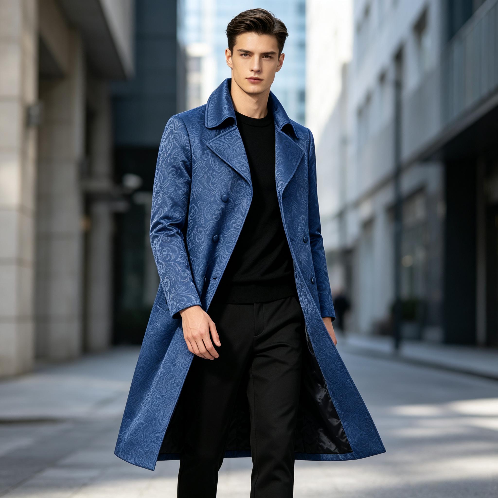 Manteau long de luxe en jacqua - Men'S Grooming Club avis et prix